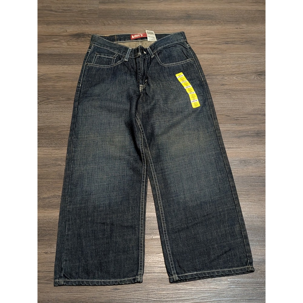 Levis 569 Loose Straight Jeans Boys 8 Husky 28x23 Dark Wash Baggy Skater Denim